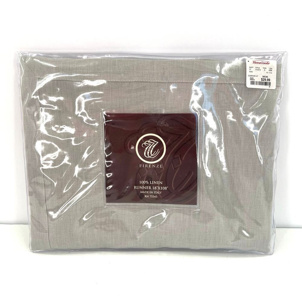 Firenze made in Italy linen table runner 18” x 108”